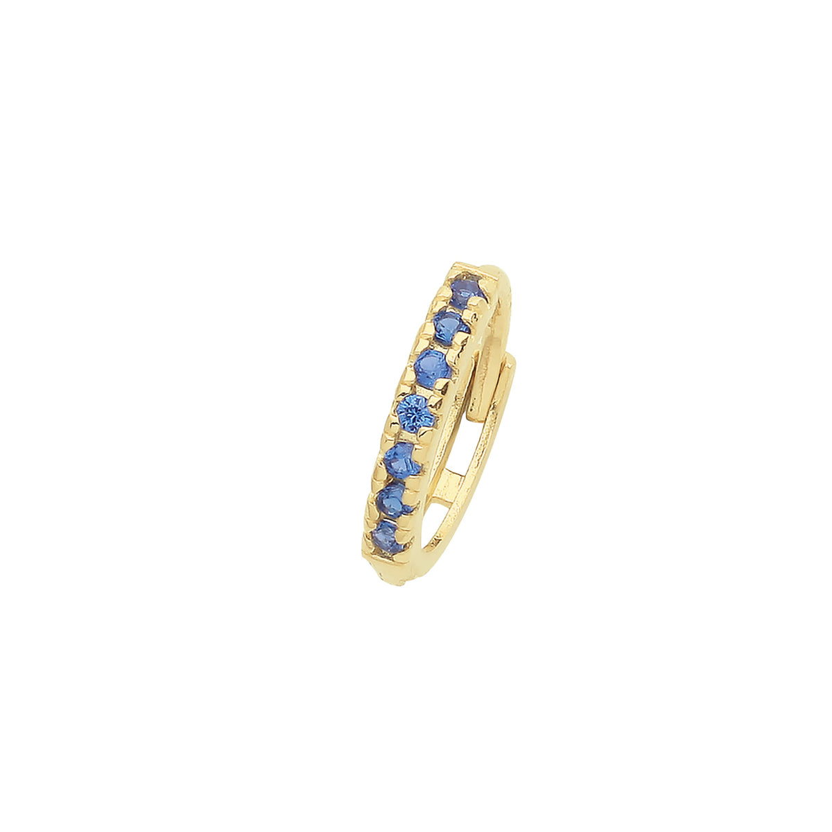 9ct Gold Sapphire Blue CZ Single Cartilage Huggies - ES1996S