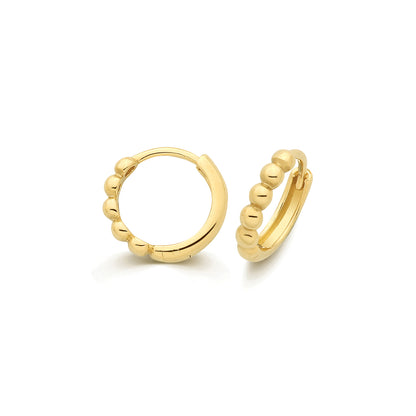 9ct Yellow Gold Bobble Clickers Earrings - ES2006