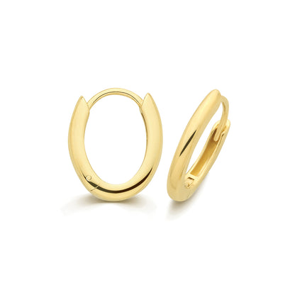 9ct Yellow Gold Oval Clickers Earrings - ES2007