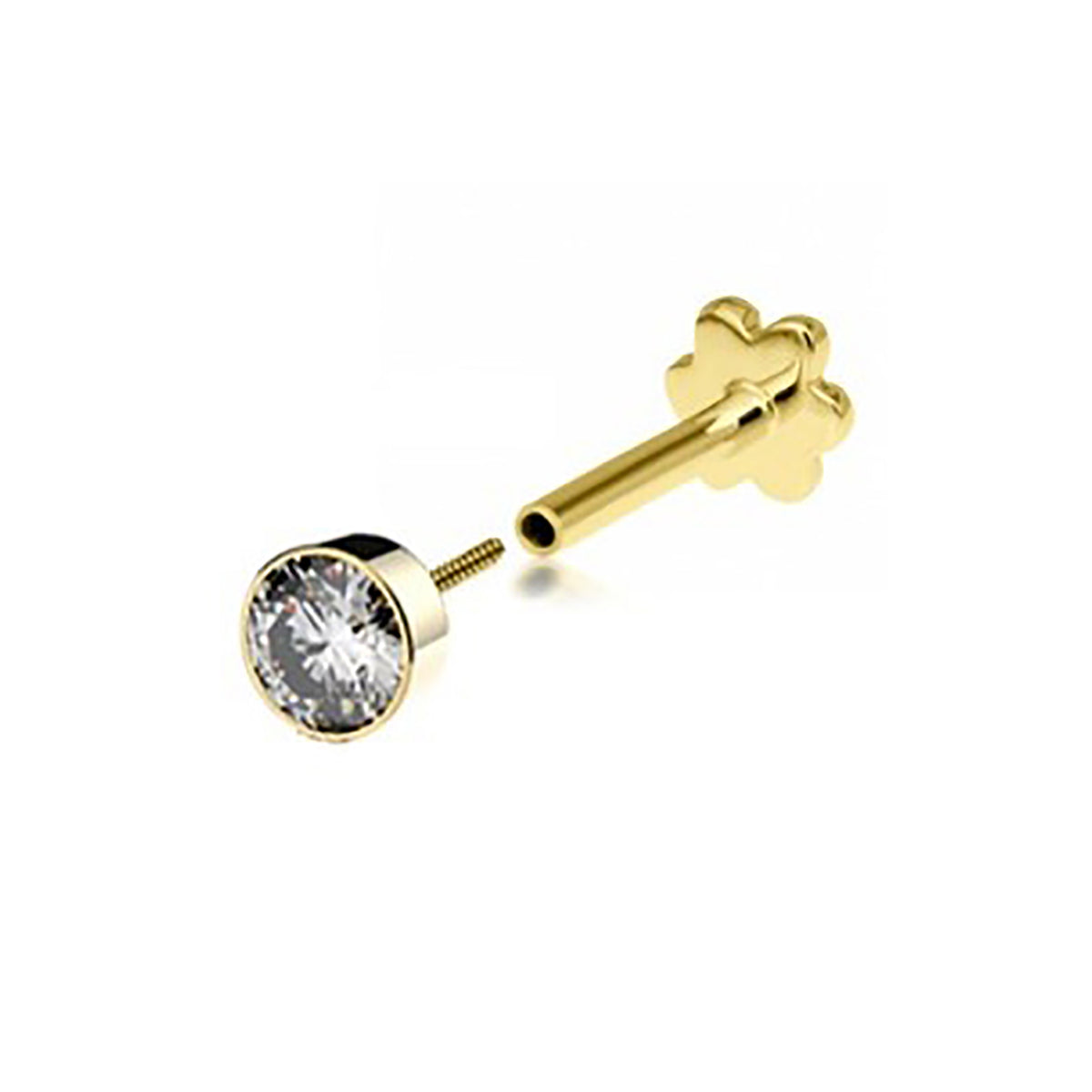 9ct Gold CZ Cartilage Labret - ES2022