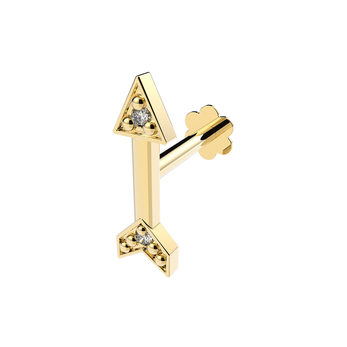 9ct Gold CZ Arrow Cartilage Labret - ES2036