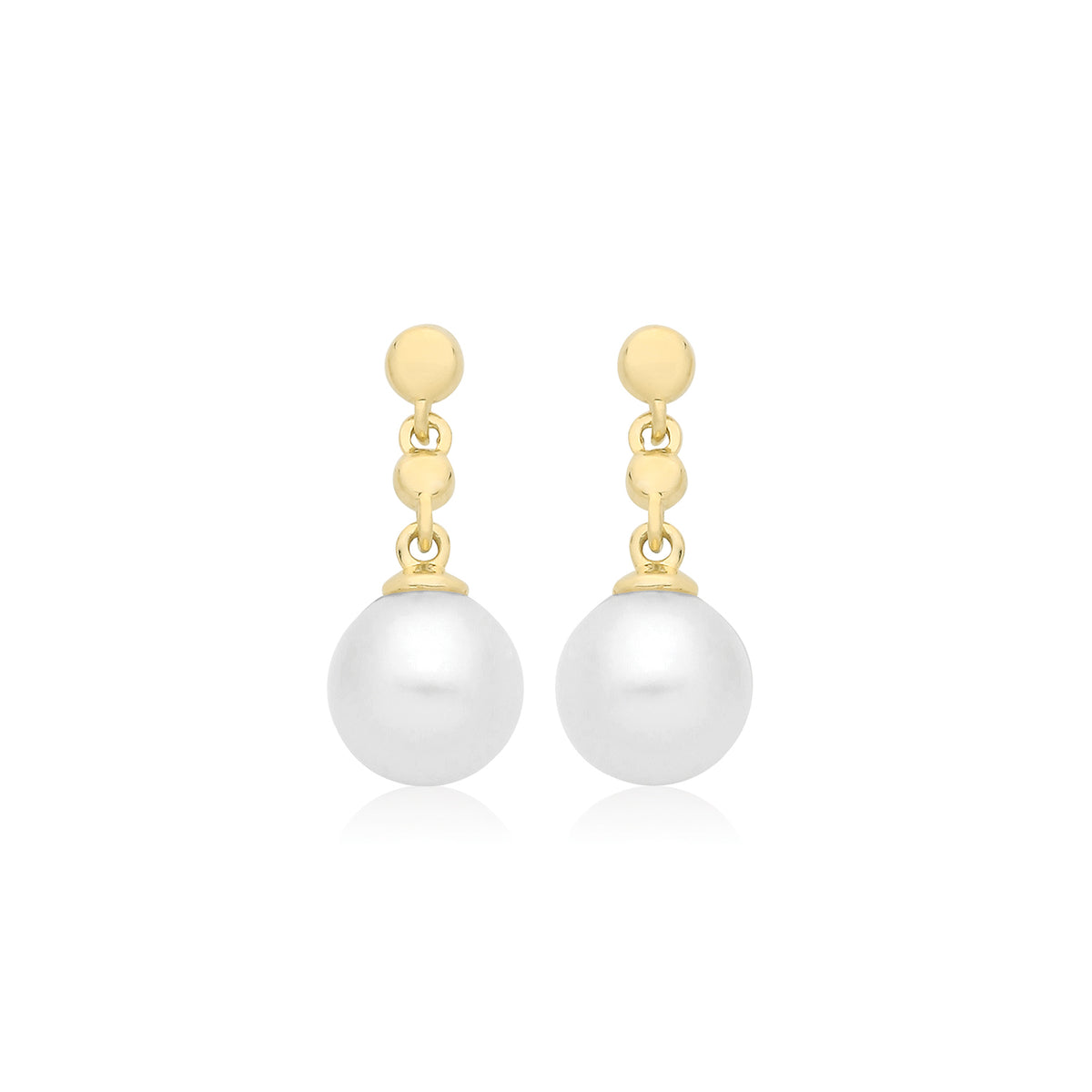 9ct Yellow Gold Freshwater Pearl Drop Earrings - ES2062