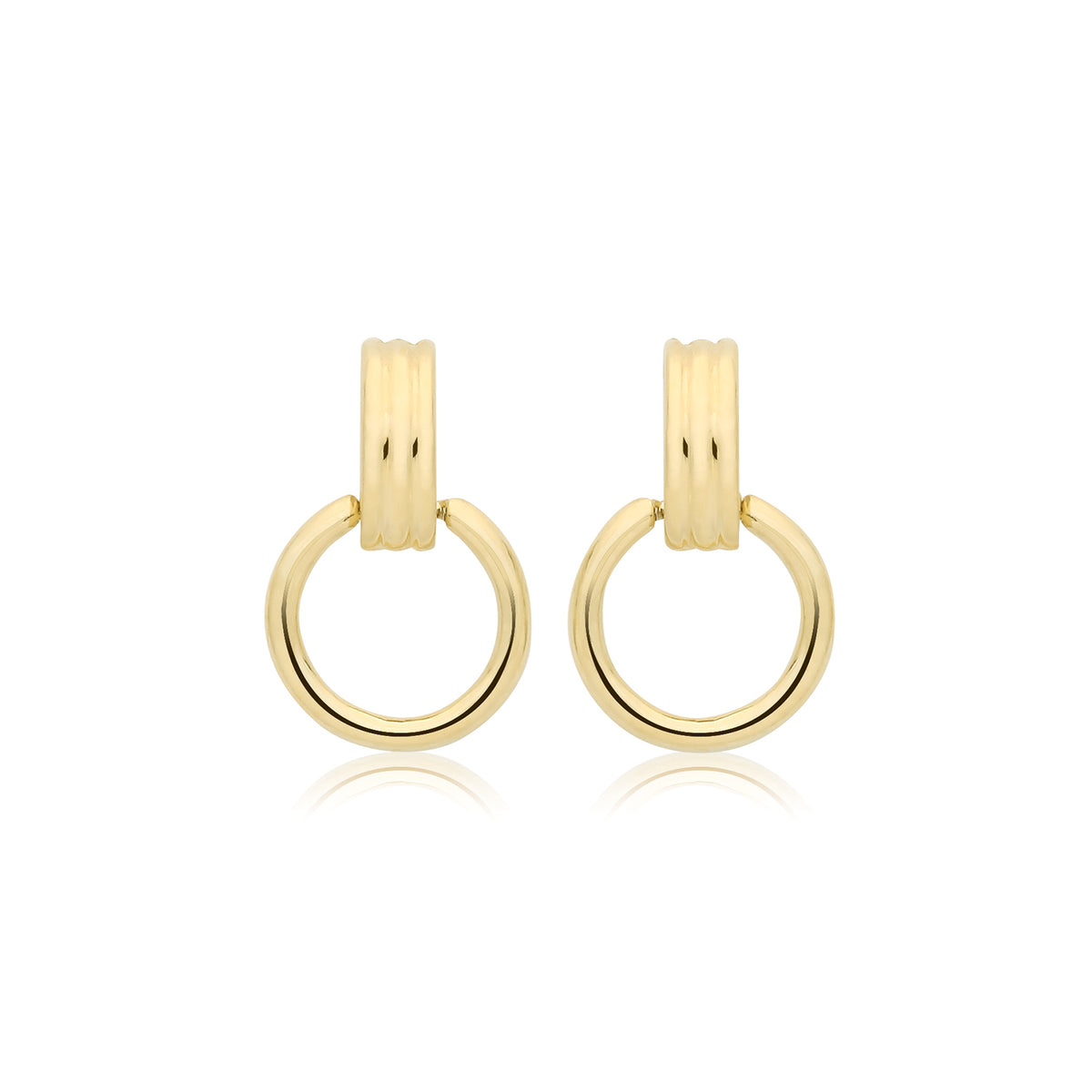 9ct Yellow Gold Door Knock Drop Earrings - ES2087