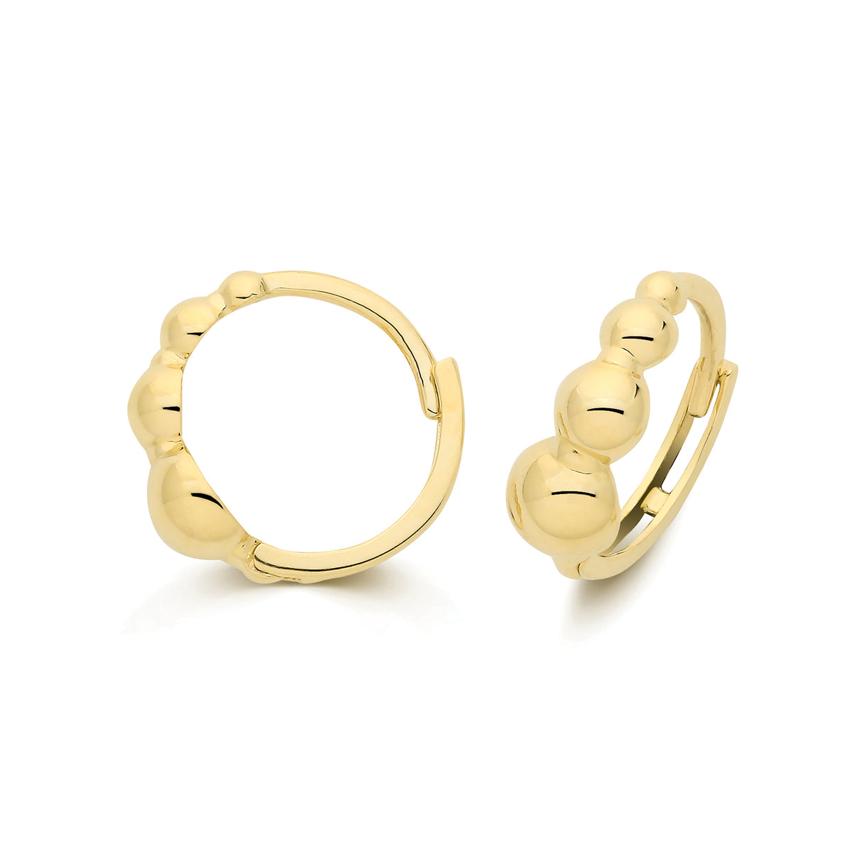 9ct Yellow Gold Bubble Huggies - ES2112