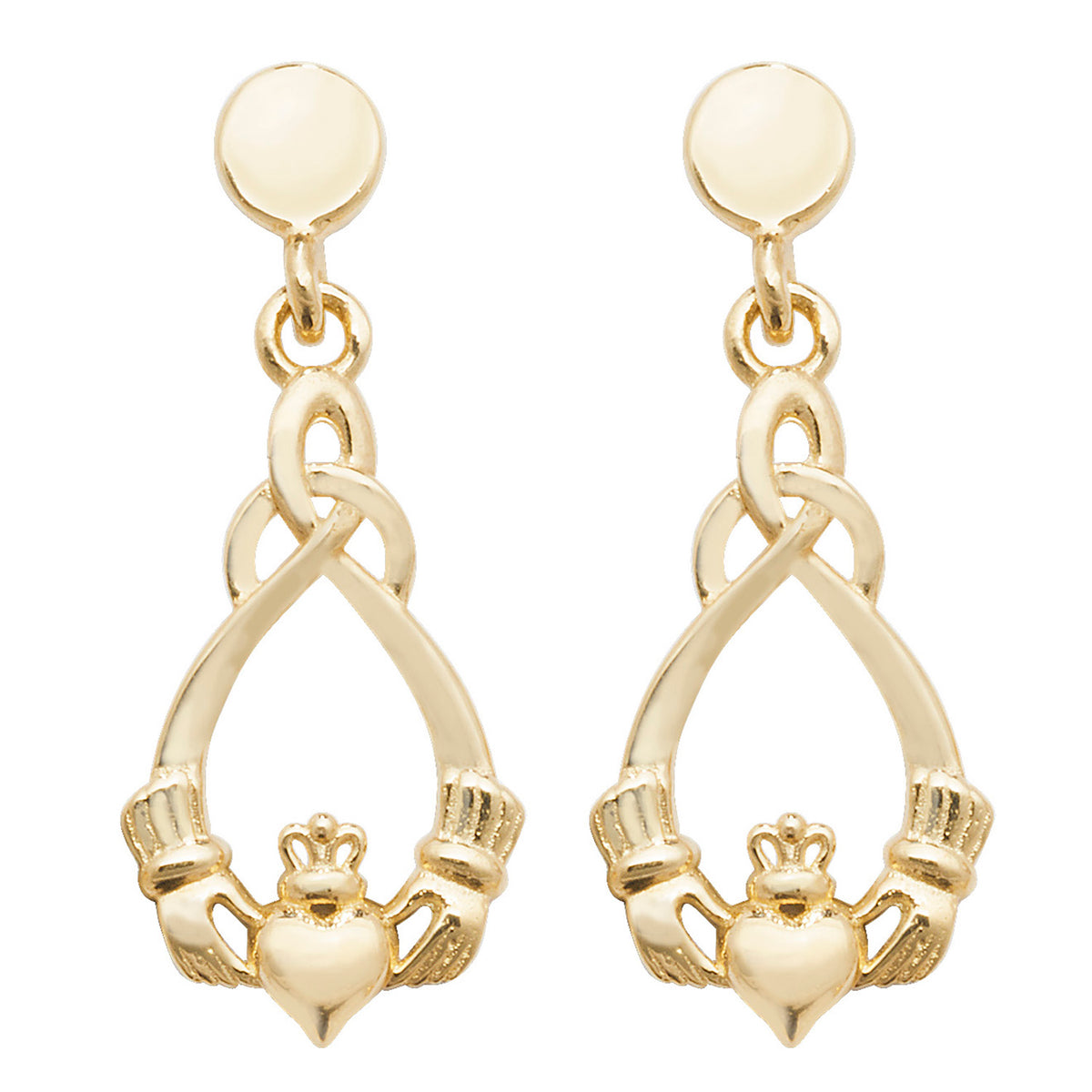 9ct Gold Claddagh Drops - ES539