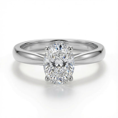 9ct white gold 1.00ct lab-grown diamond oval solitaire ring