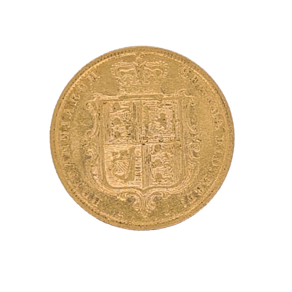 1877 Half Sovereign Gold Coin - Young Victoria - Shield Back