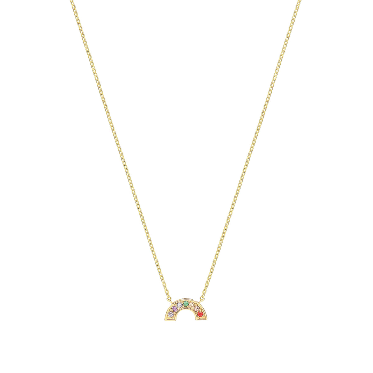 9ct Gold Small Rainbow Necklet - NK421