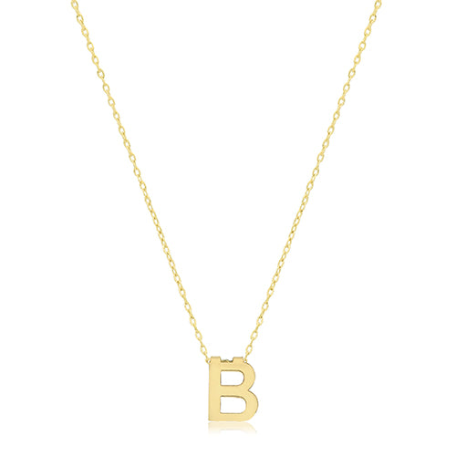 9ct gold initial necklace B
