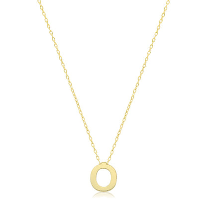 9ct gold initial necklace O