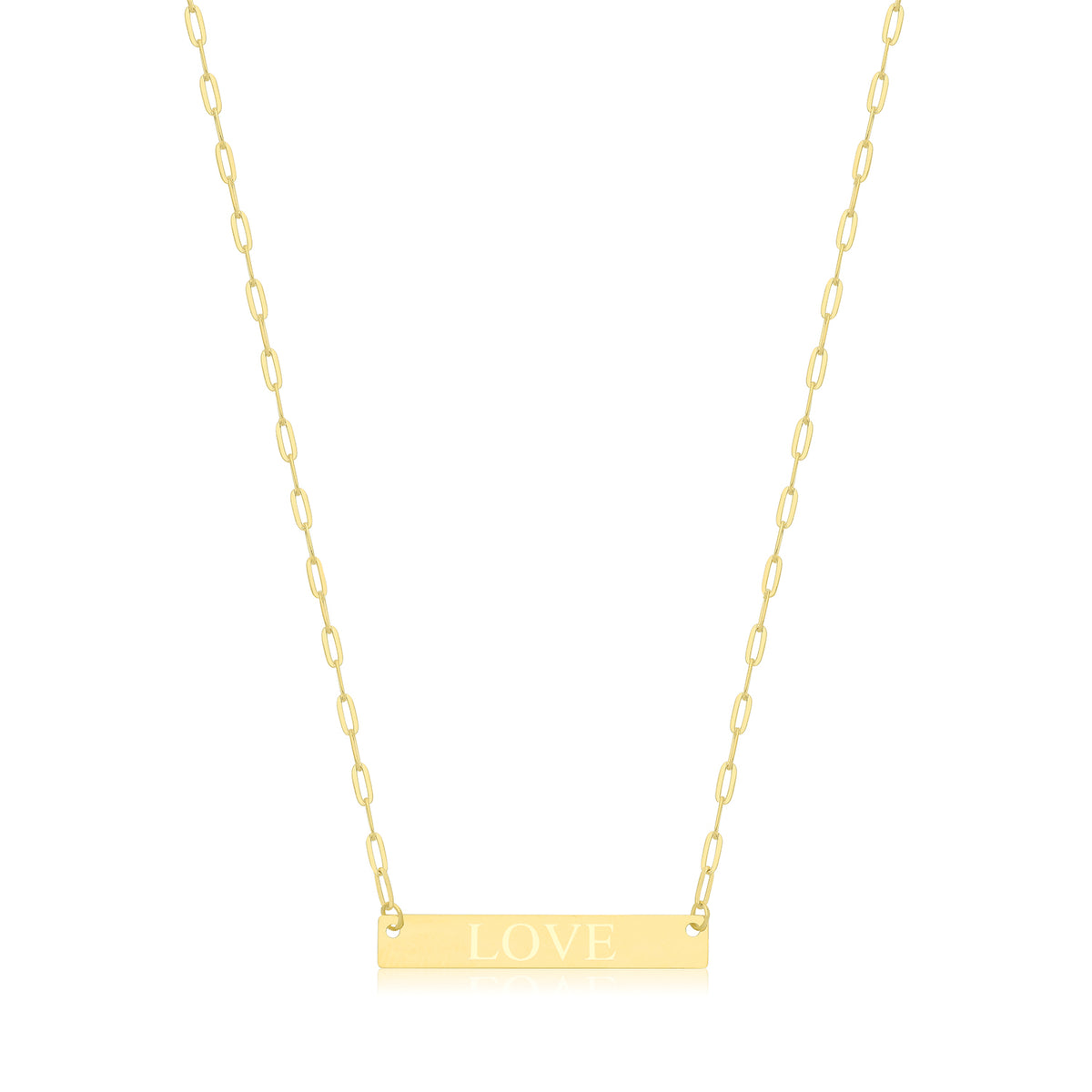9ct Gold Paperclip Chain Love Necklet - NK440