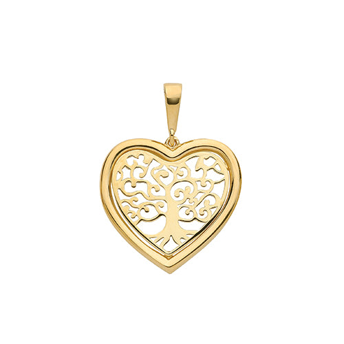 9ct Gold Heart Tree of Life Pendant - PN1081