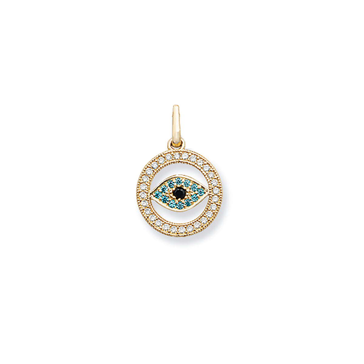 9ct Gold CZ Evil Eye Pendant - PN1262