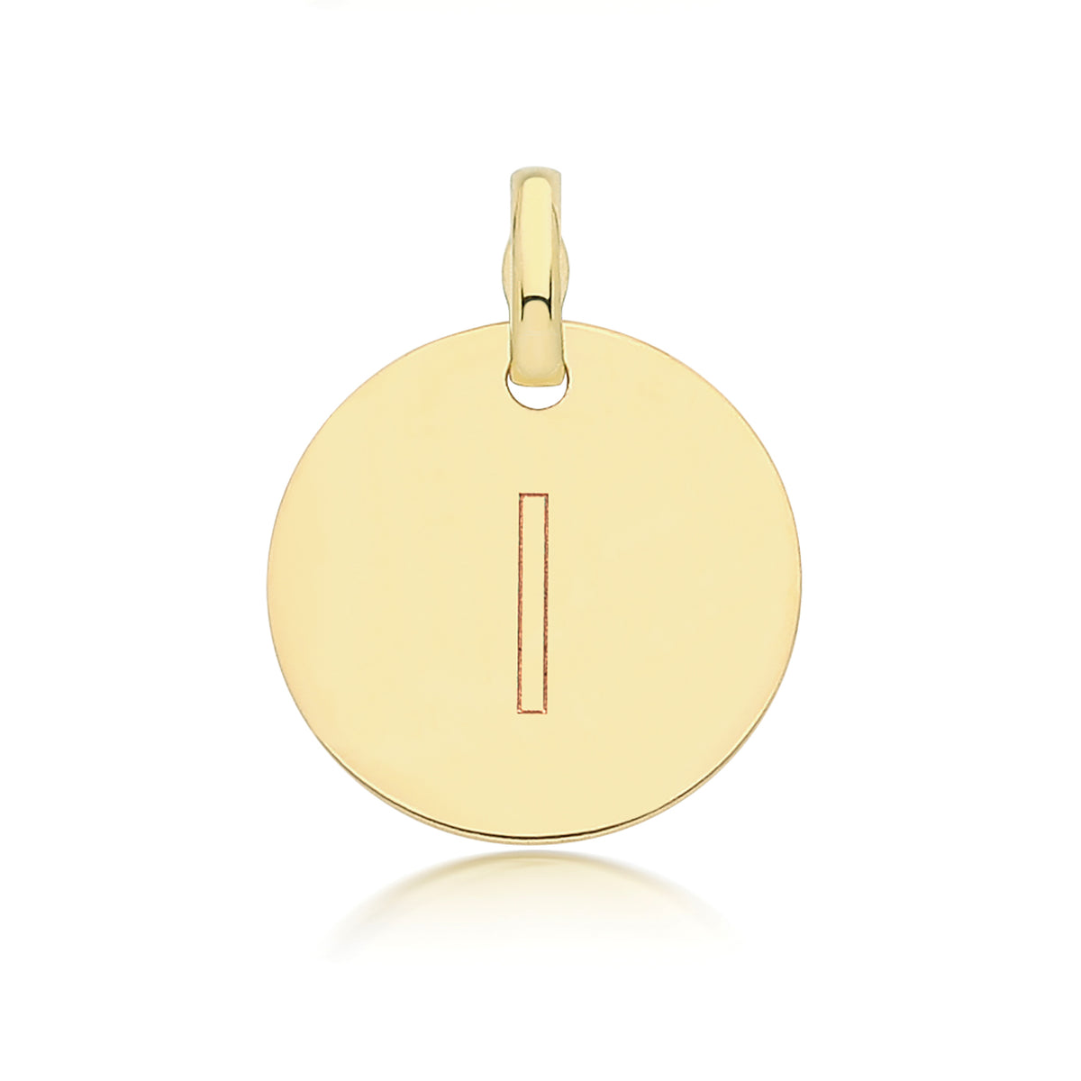9ct Gold Round Plain Initial Pendant - PN1280