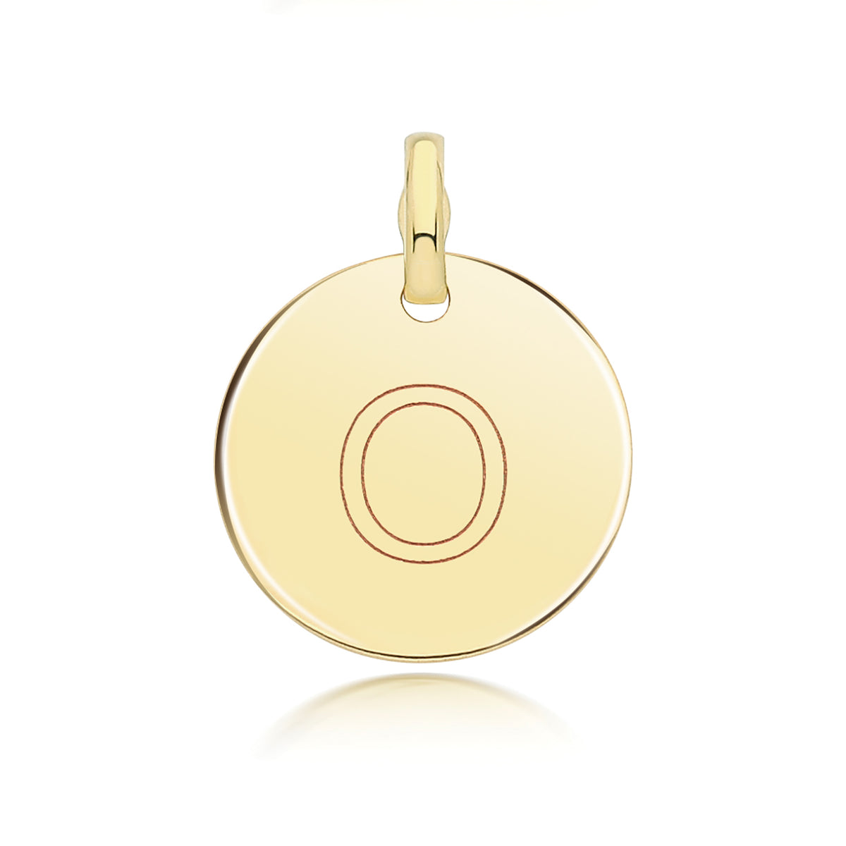 9ct Gold Round Plain Initial Pendant - PN1280