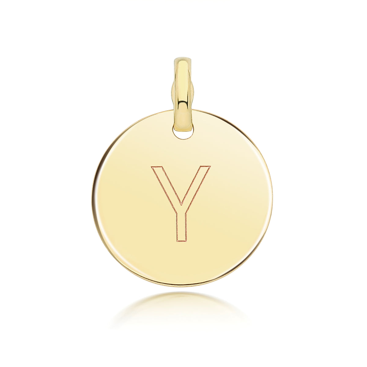9ct Gold Round Plain Initial Pendant - PN1280