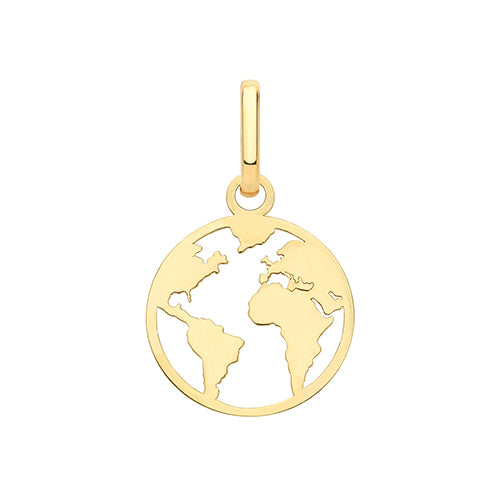 9ct Gold World Pendant - PN1305