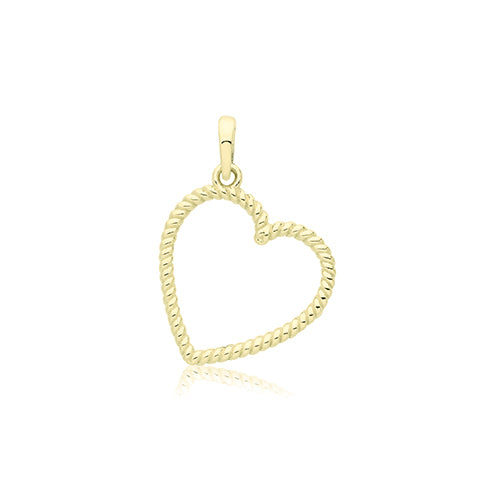 9ct Gold Twisted Heart Pendant - PN1310