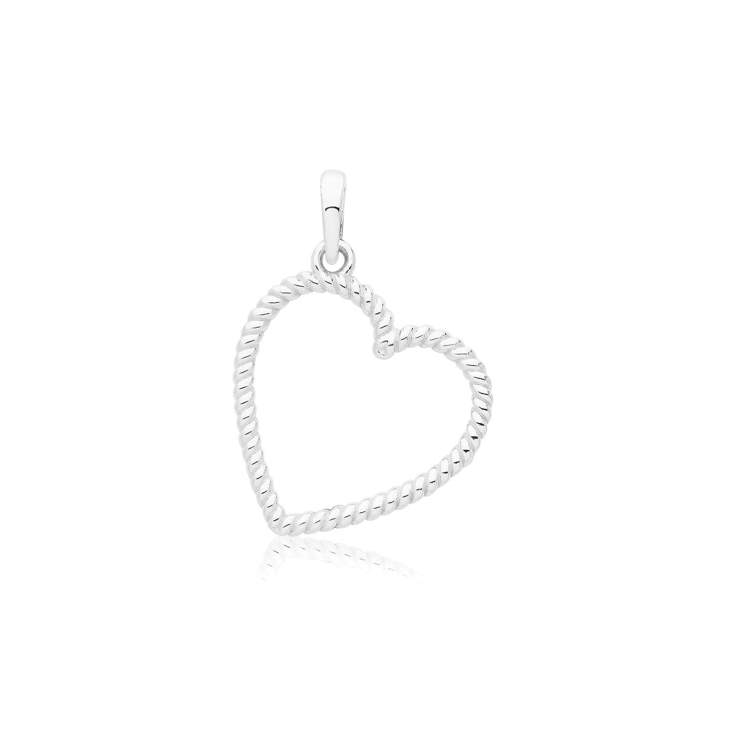 9ct White Gold Twisted Heart Pendant - PN1310W