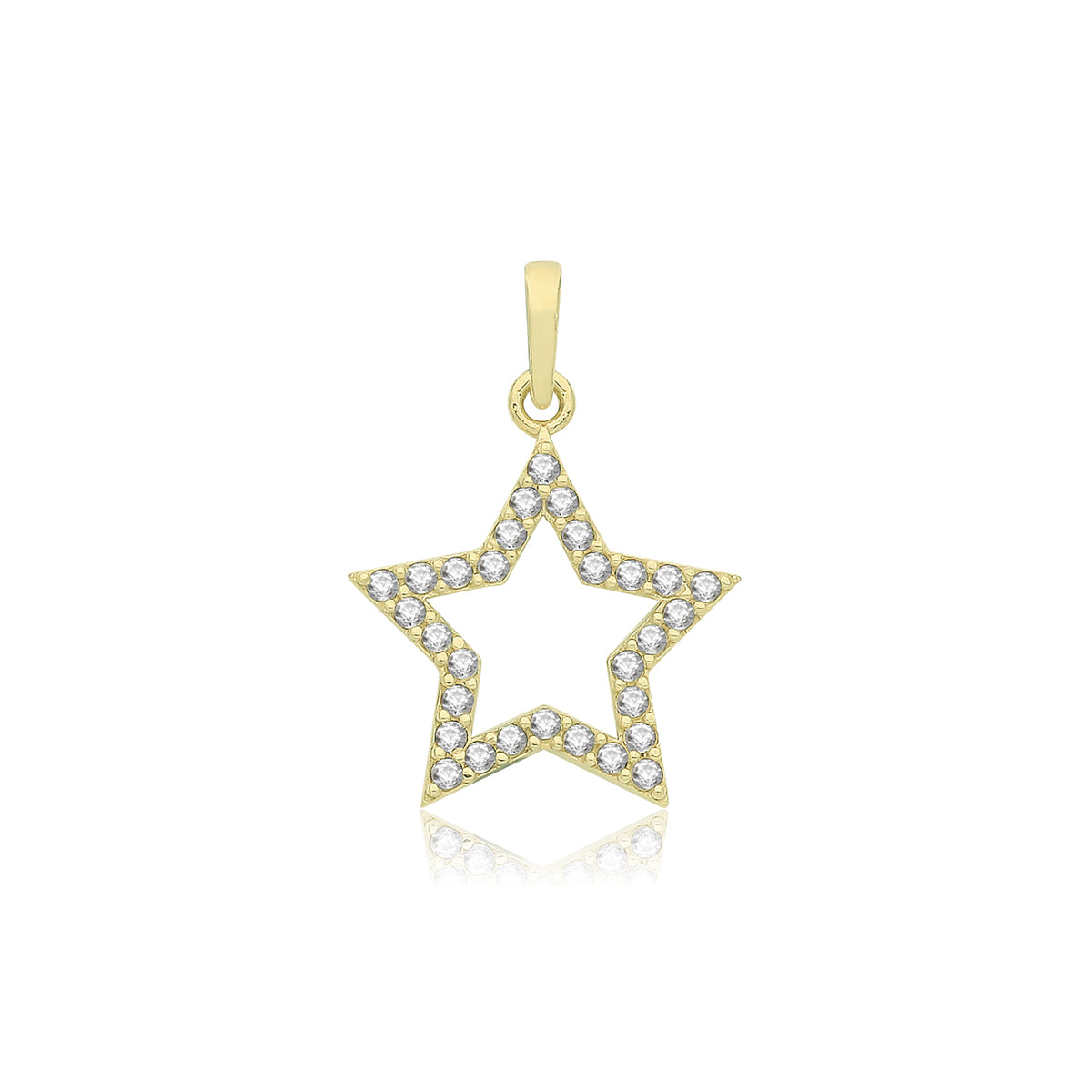 9ct Gold CZ Star Pendant - PN1312