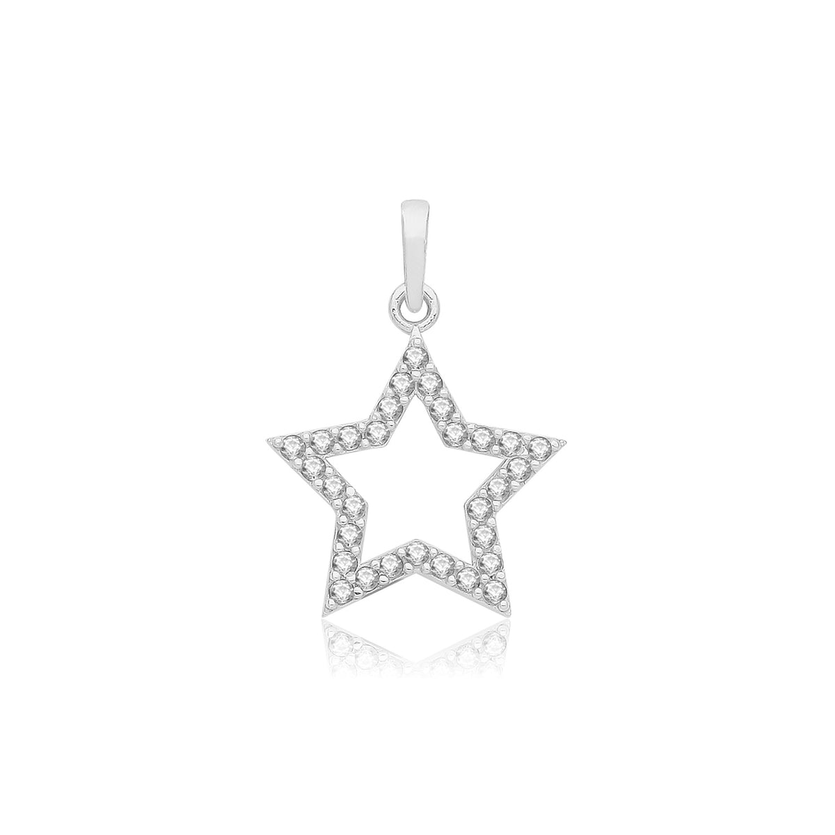 9ct Gold CZ Star Pendant - PN1312W