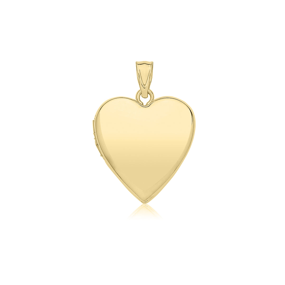 9ct Yellow Gold Plain Heart Locket Pendant - PN1322