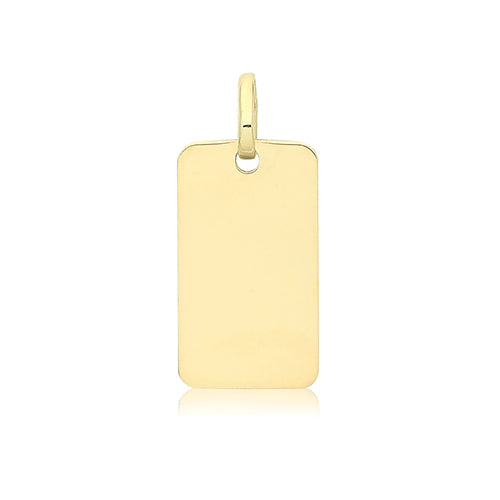 9ct Gold Plain Rectangle Pendant - PN1326