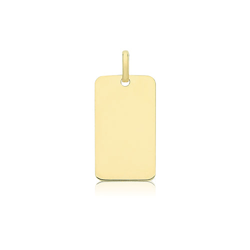 9ct Gold Plain Rectangle Pendant - PN1327