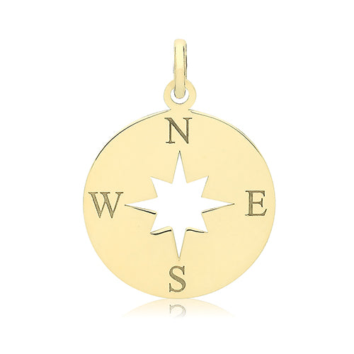 9ct Gold Compass Pendant - PN1335