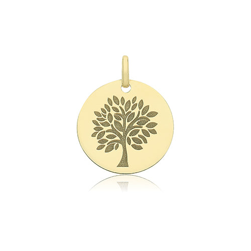 9ct Gold Engraved Tree Of Life Pendant - PN1339
