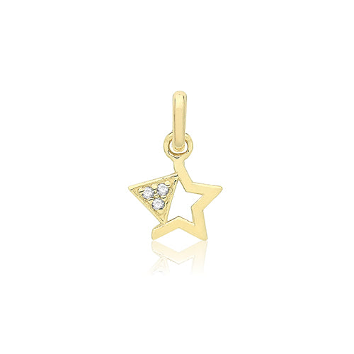 9ct Gold CZ Star Pendant - PN1349