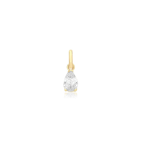 9ct Gold Pear Shaped CZ Pendant - PN1352