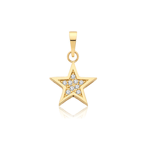 9ct Yellow Gold CZ Star Pendant - PN1401