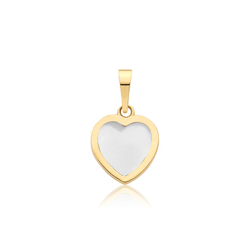9ct Yellow Gold M-o-p Heart Pendant - PN1405