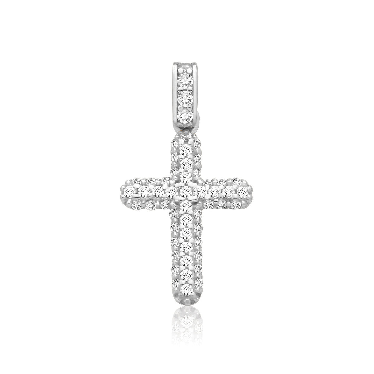 9ct White Gold CZ Cross Pendant - PN180W