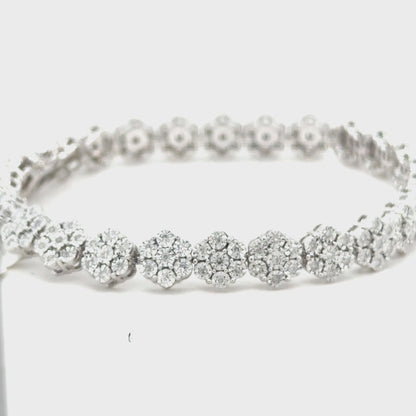 White Gold Diamond Daisy Bracelet