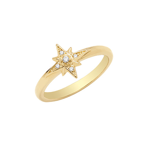 9ct Gold Starburst Ring - RN1669