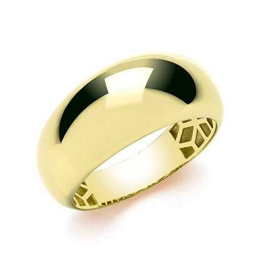 9ct Yellow Gold Plain Dome Ring - RN1673
