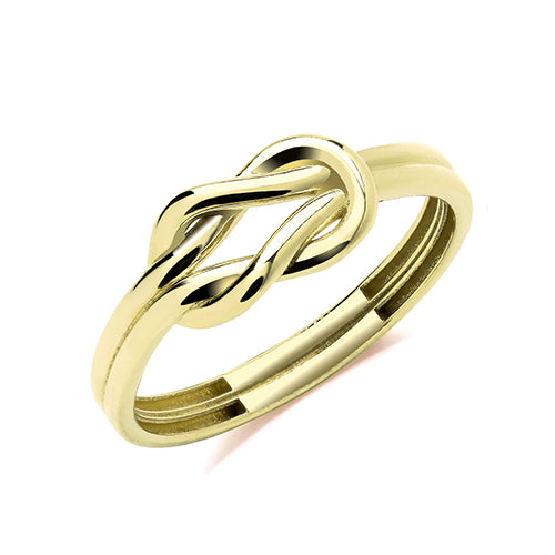 9ct Yellow Gold Double Strand Knot Ring - RN1675