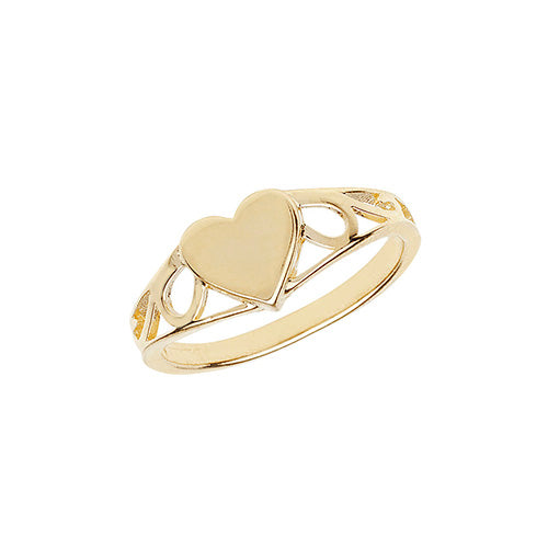 9ct Gold Babies' Heart Signet Ring - RN499