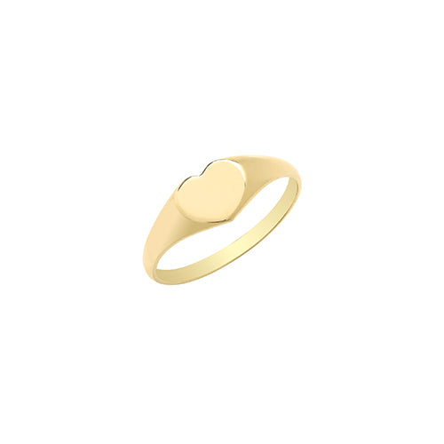 9ct Gold Babies' Plain Heart Signet Ring - RN923
