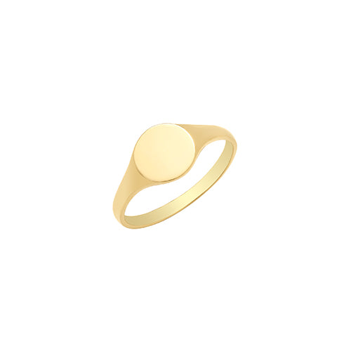 9ct Gold Babies' Plain Round Signet Ring - RN925