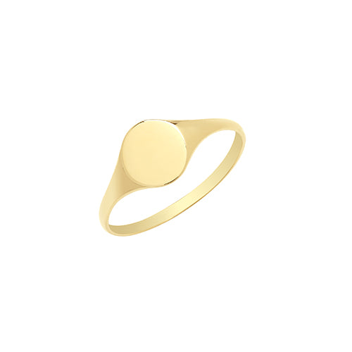 9ct Gold Maidens' Plain Oval Signet Ring - RN930
