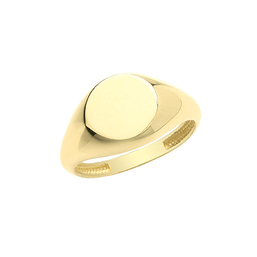 9ct Gold Round Signet Ring - RN940