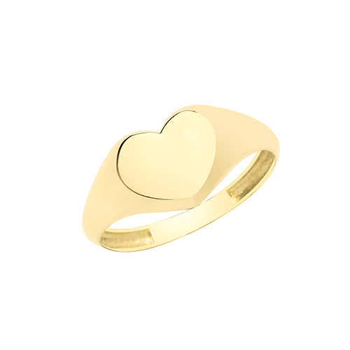 9ct Gold Heart Signet Ring - RN952