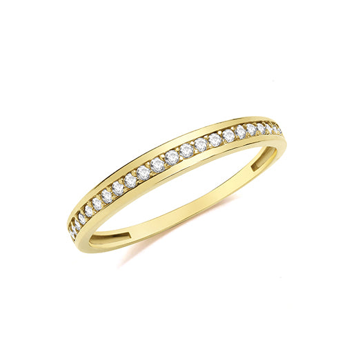 9ct Gold CZ Half Eternity Ring - RN964