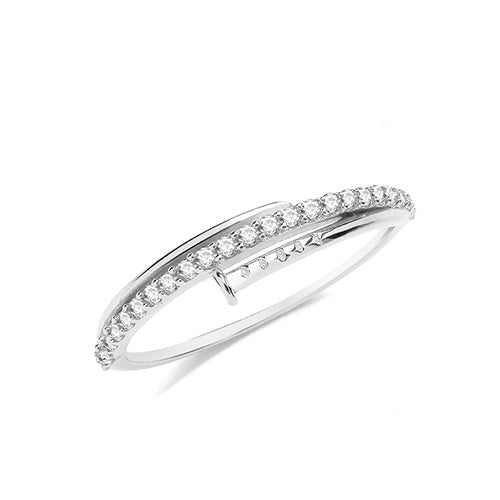 9ct Gold CZ Nail Ring - RN967W