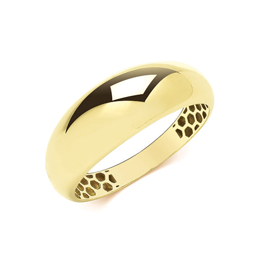 9ct Yellow Gold Plain Dome Ring - RN981