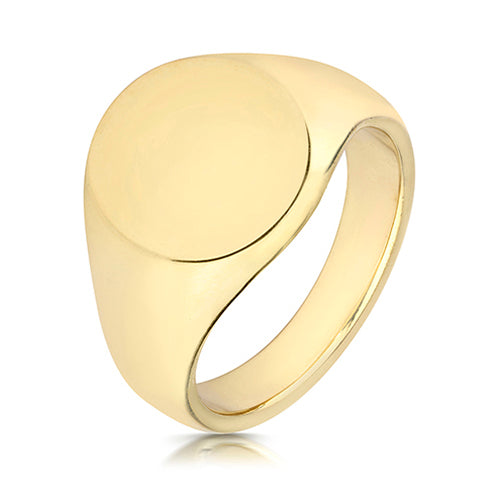 9ct Yellow Gold Oval Signet Ring 16mm x 13mm - TG105