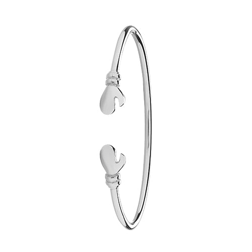 Sterling Silver Maidens' Boxing Glove Torc Bangle G4034M